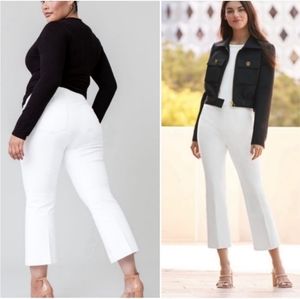 SPANX White Boot-Cut Crop Pants
